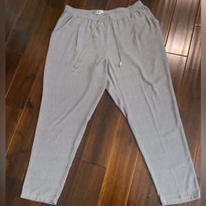 Jennifer Lopez Womens Pants Size XL Black & White Elastic Waist Pull On
